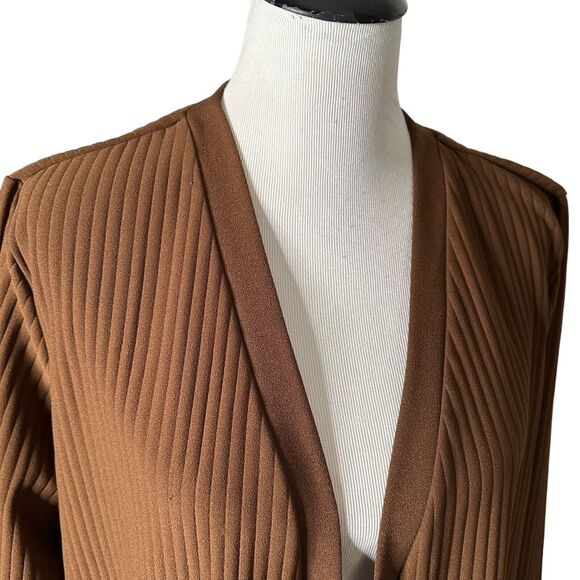 Marc New York Andrew Marc Open Front Kimono Duster Pleated Brown Women Size XL - Picture 7 of 13